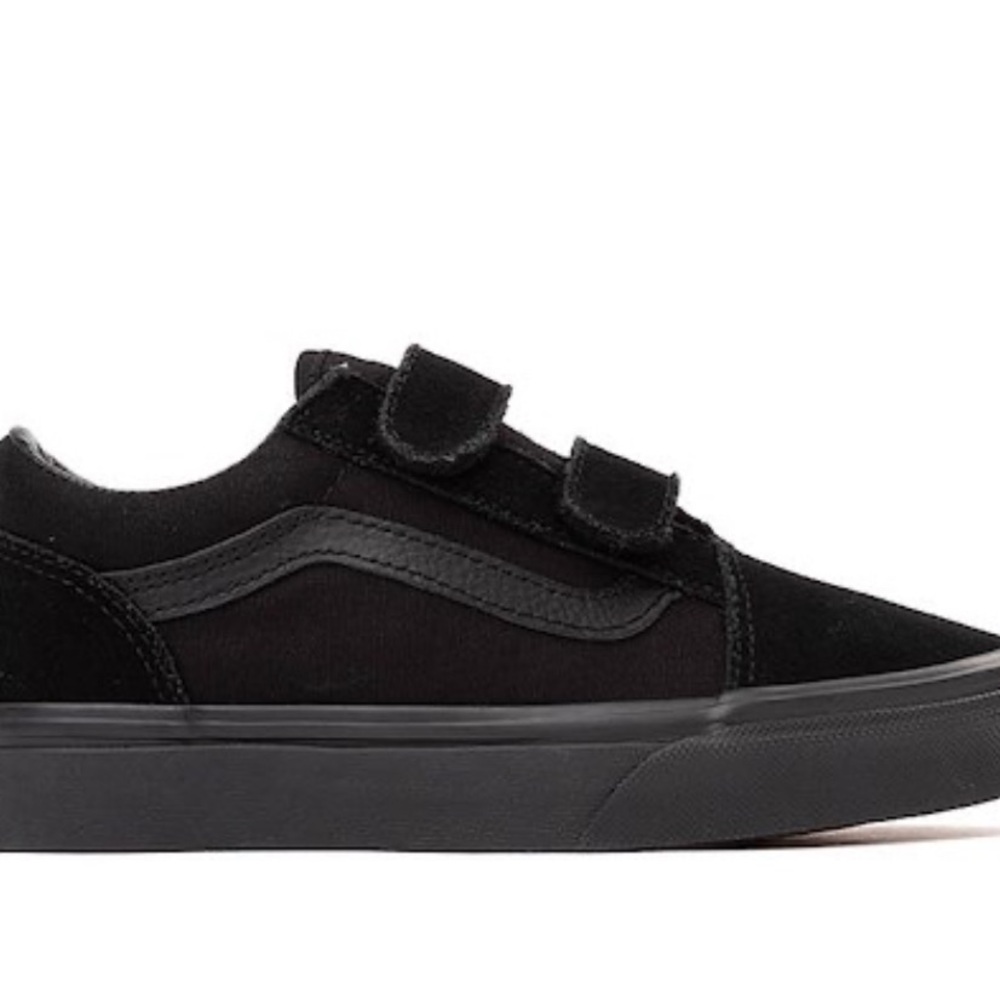 Vans Old Skool V Skate Shoe - Little Kid - Black Monochrome Velcro size 12